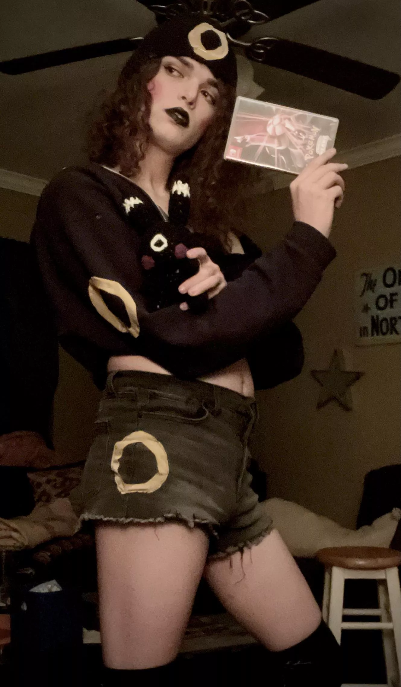 Last minute Umbreon outfit I threw together for the midnight release. Whatâ€™s your favorite PokÃ©mon?