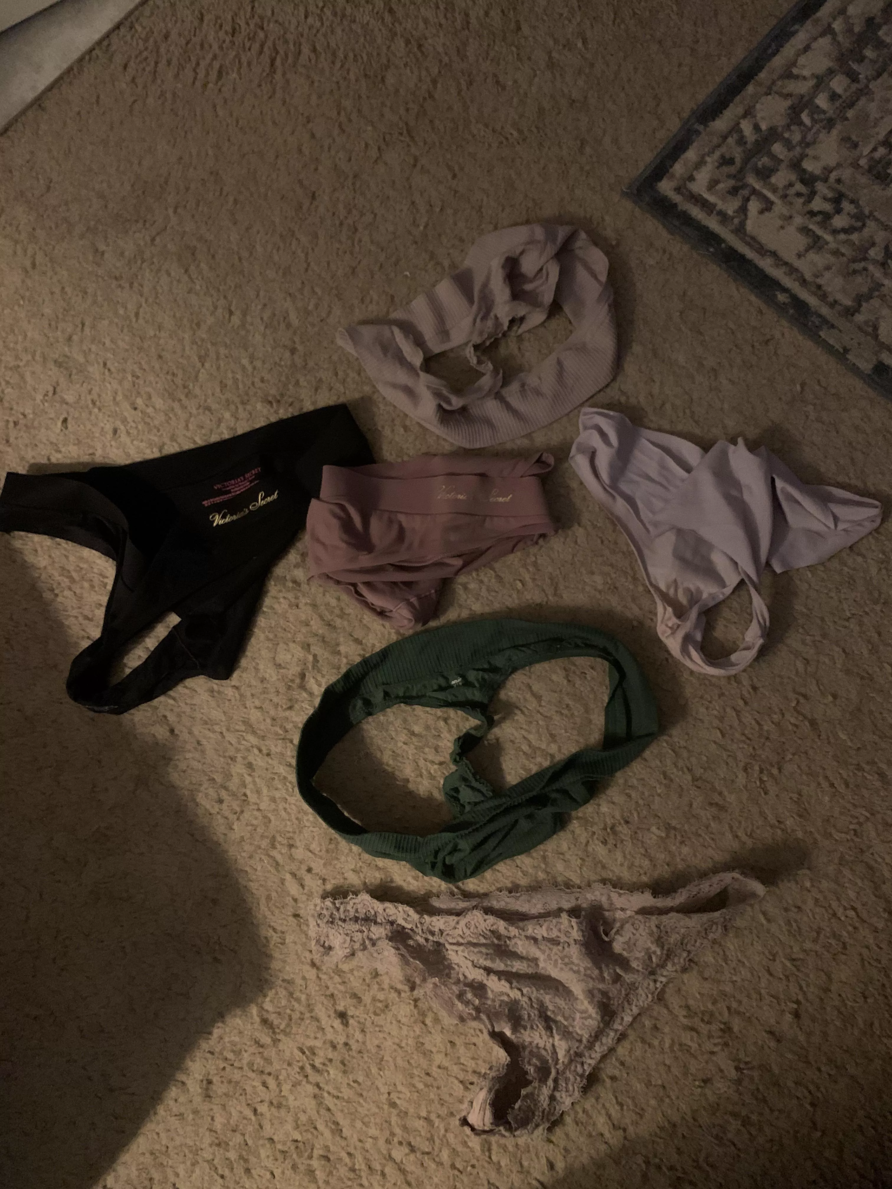 Last weeks dirty panties. DM me which pair you want 😈. US based*