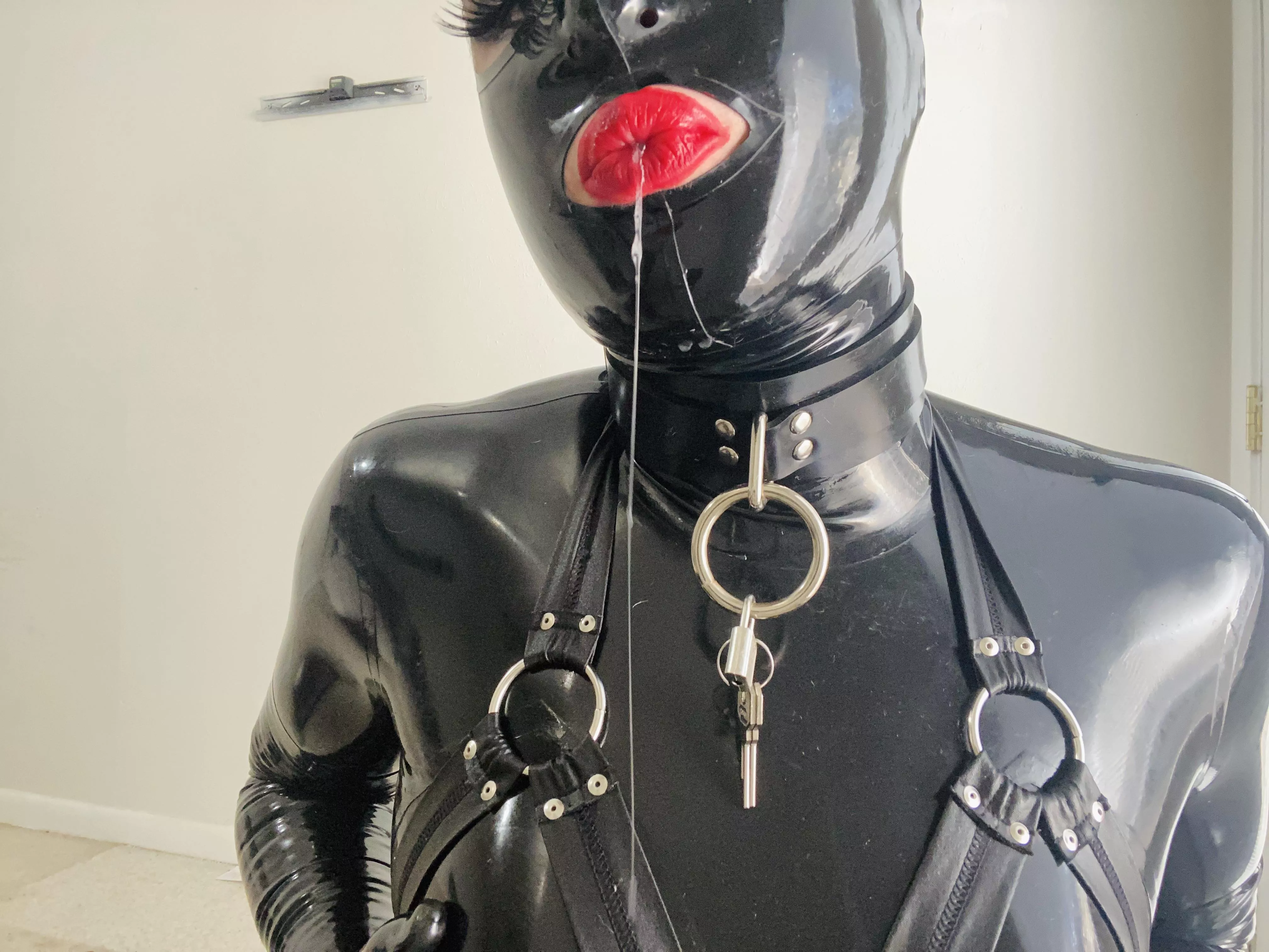 Latex, harness, and drool 🤤 (OC)