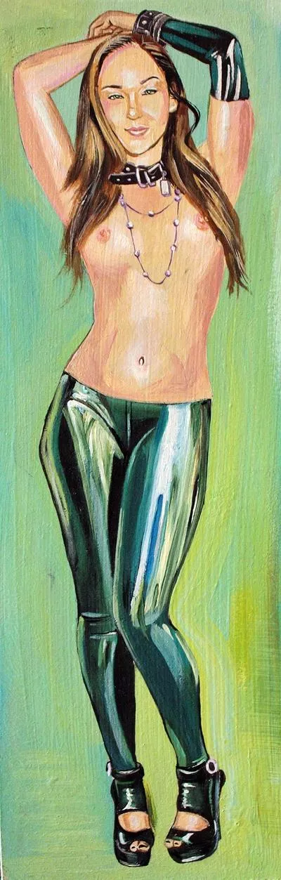 Latex pants (my oil artwork)