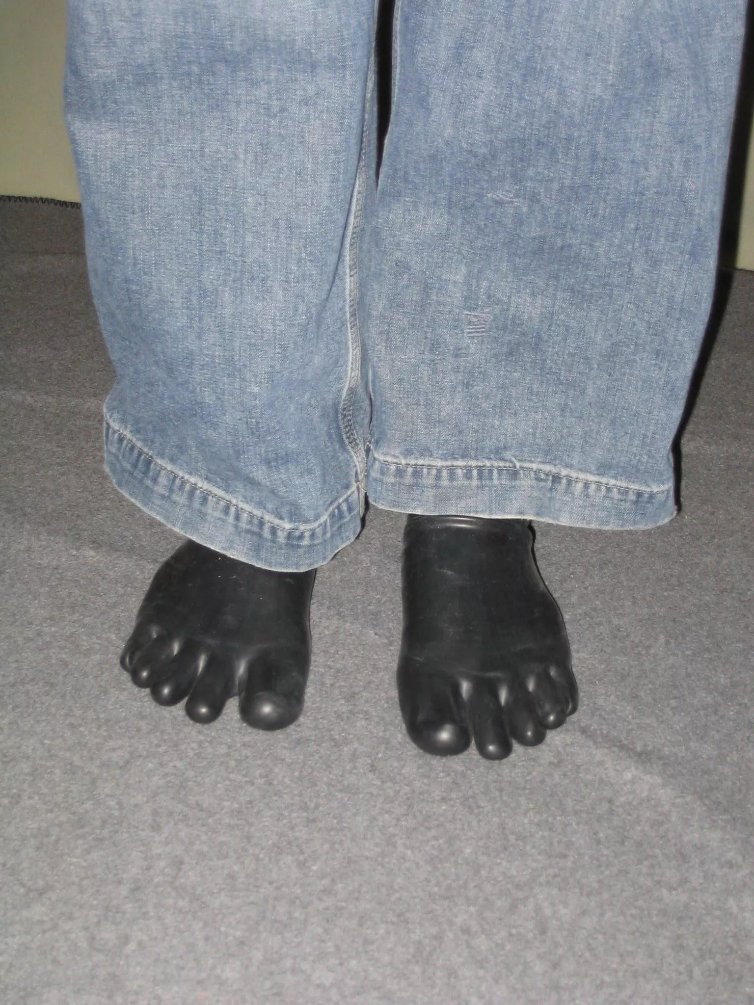 Latex toe socks and jeans