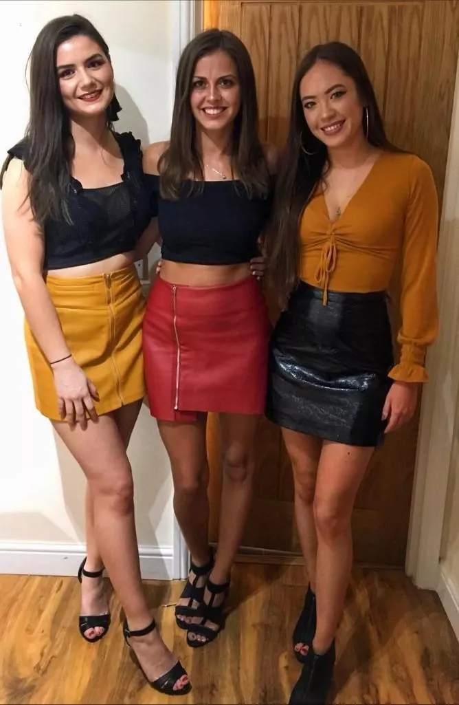 Leather skirts all around! Lovely!