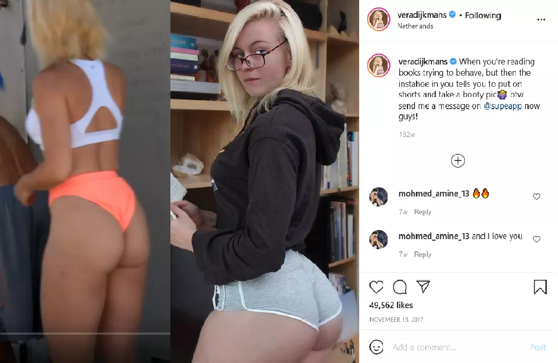 left side is her ass in a video from 2018 right side is an instagram post from 2017. wake up guys.