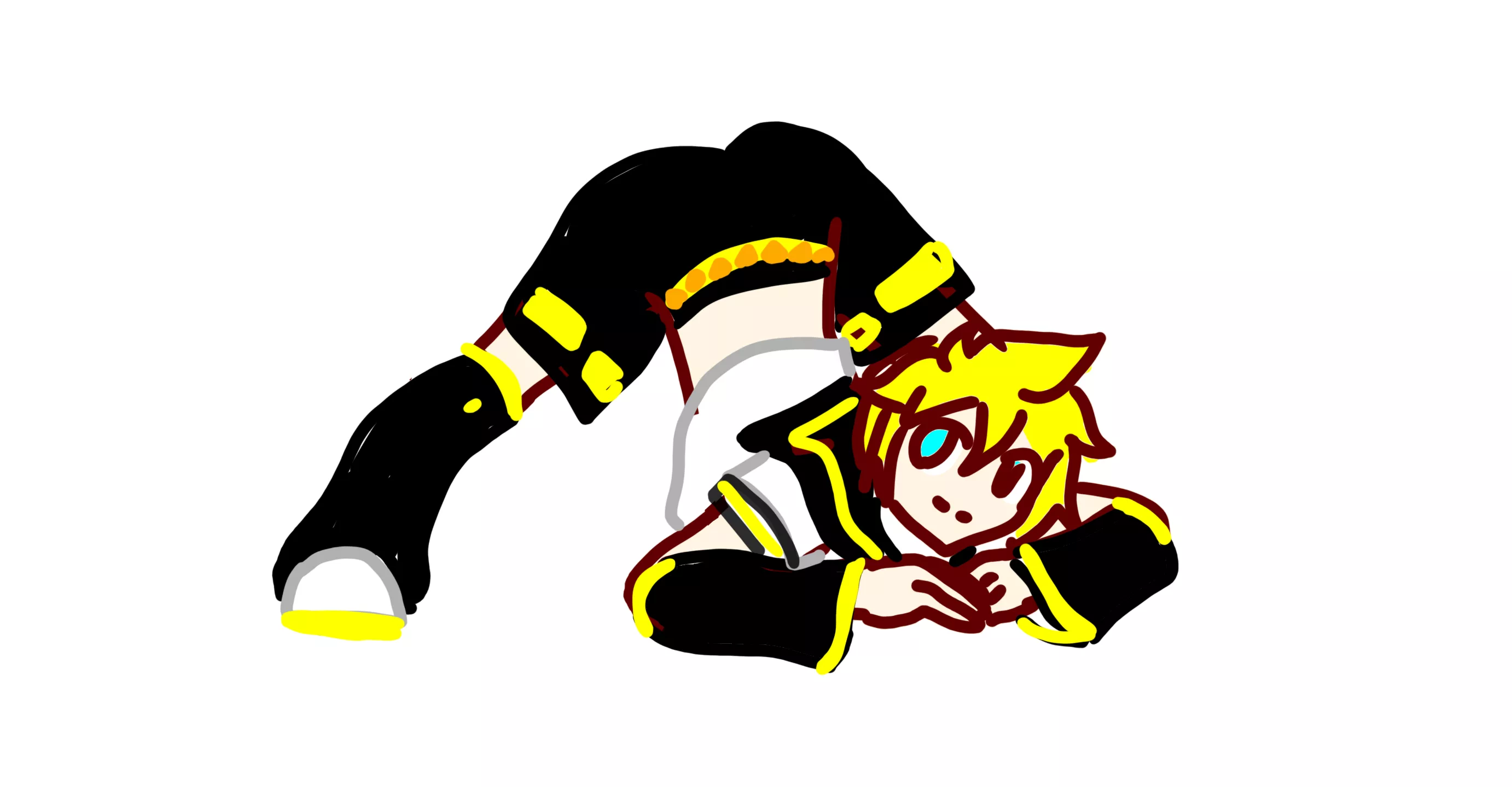 Len Kagamine Jack-O pose in process