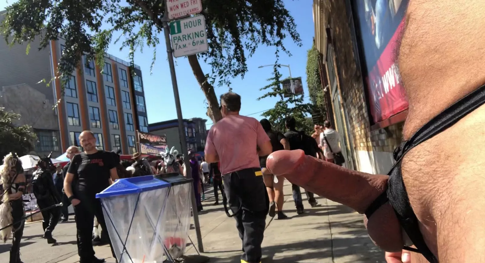 Letting it loose at Folsom Street Fair, feeling the sun and wind out on the street.