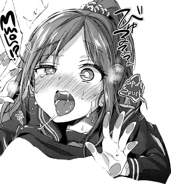 LF Mono source: Ahegao, open mouth , blushing, sweating, pony tail, hair ornament, against the wall, breast out of clothes, school uniform, taken from behind