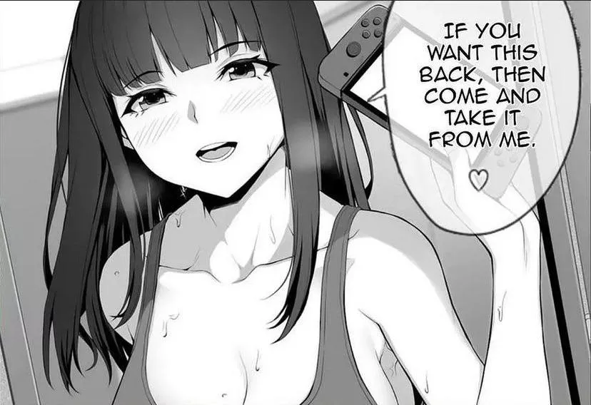 LF mono source: “if you want this back, come and get it” 1girl, sweat, big boobs, blush