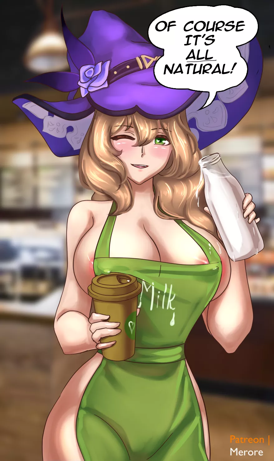 Lisa and her natural milk (Merore) [Genshin Impact]