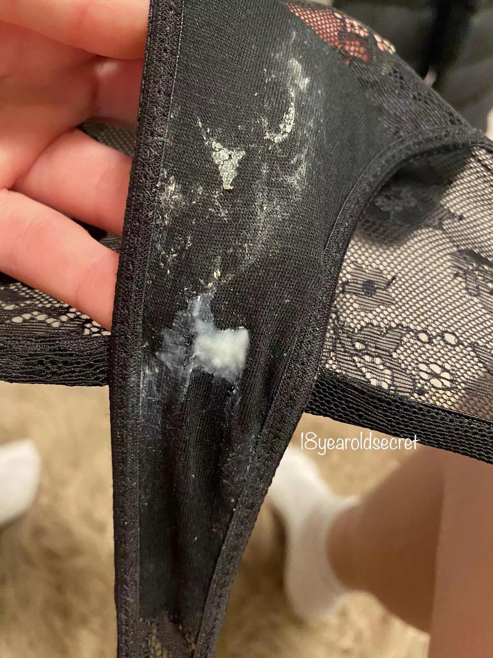 Little black thongs never fail to capture my pussy cream! 😈💦 [f]