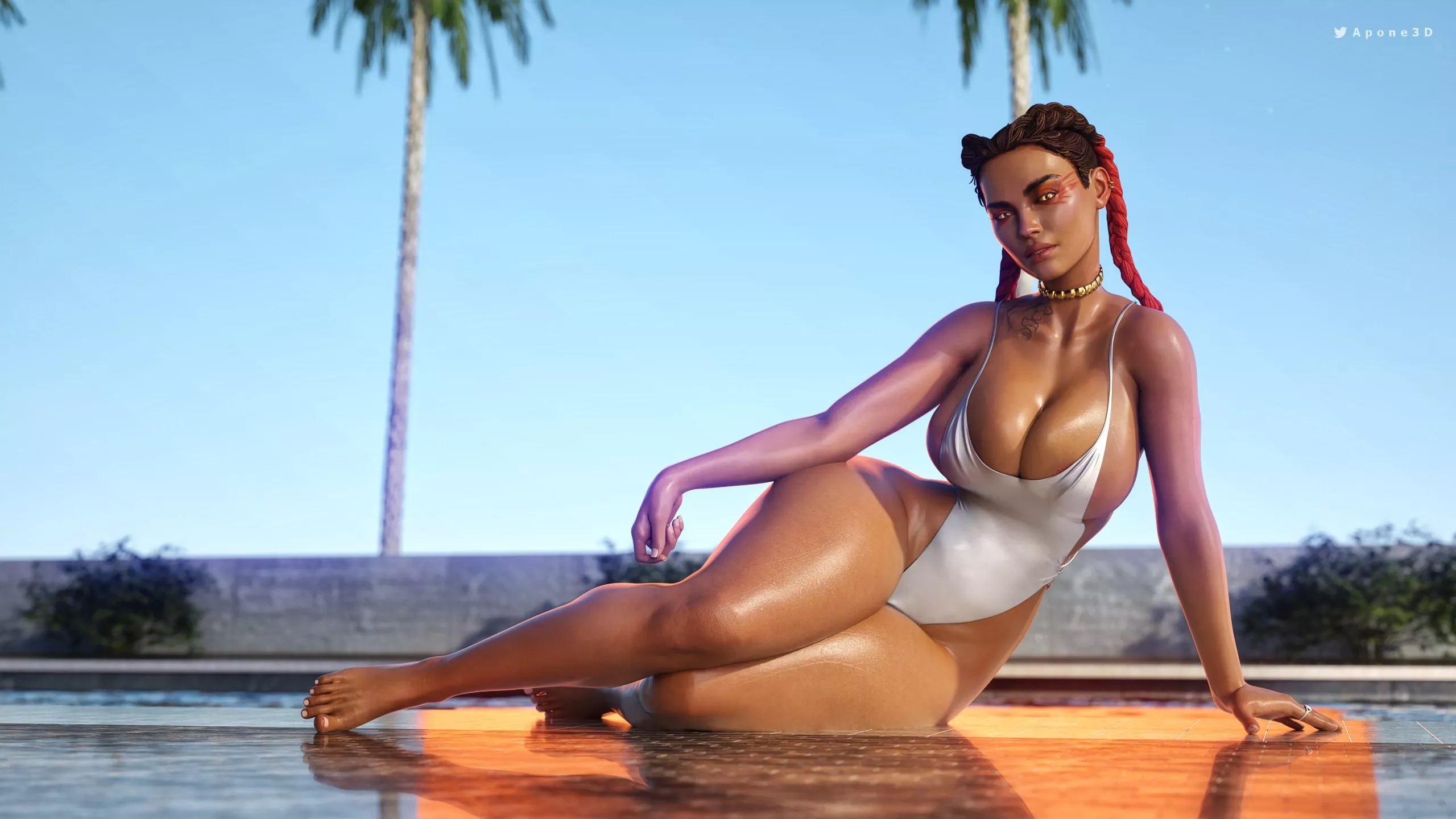 Loba in pool (Apone3D) [Apex Legends]