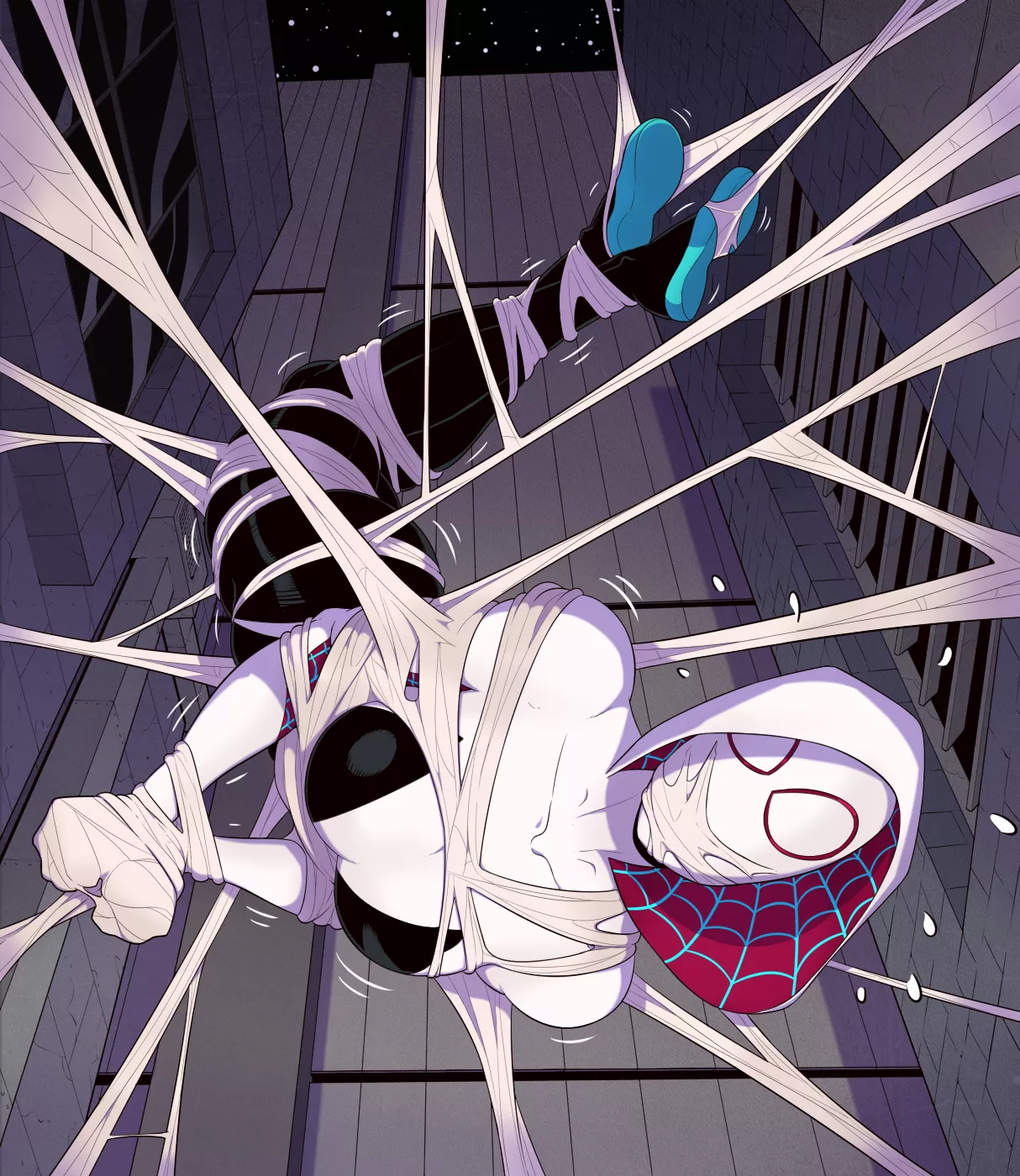 looks like Spider-Gwen is in a sticky situation~