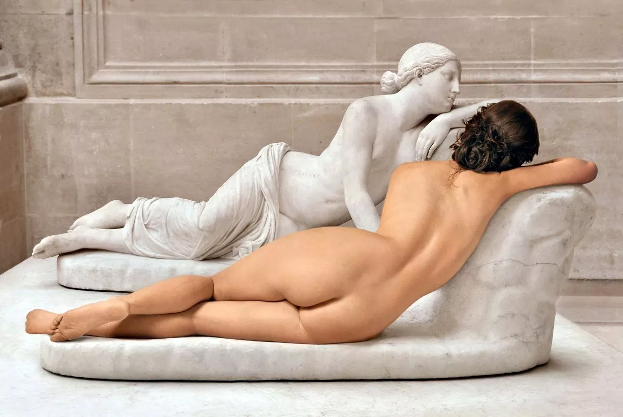 Lounging statue