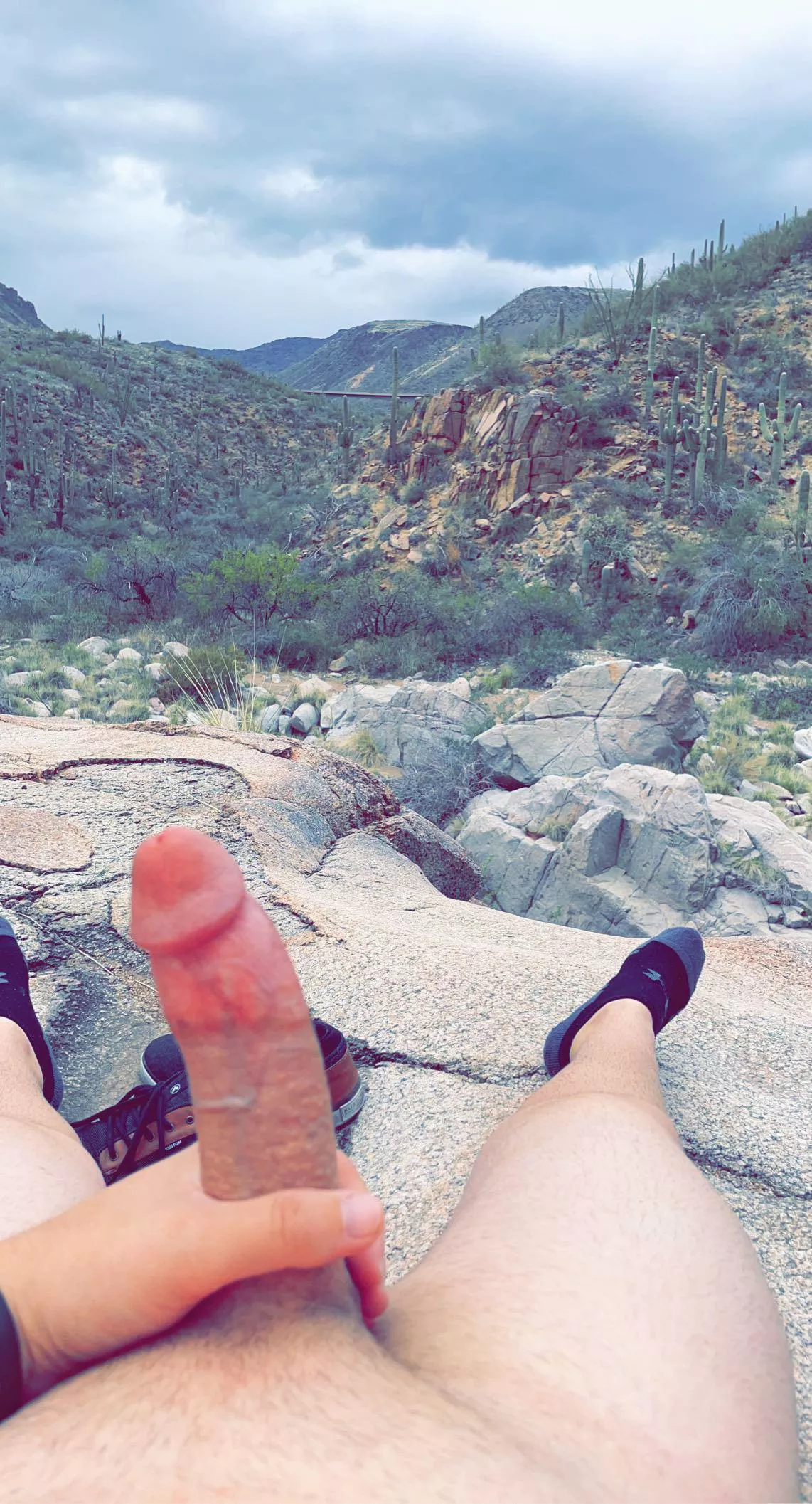 Love feeling the breeze on my hard cock