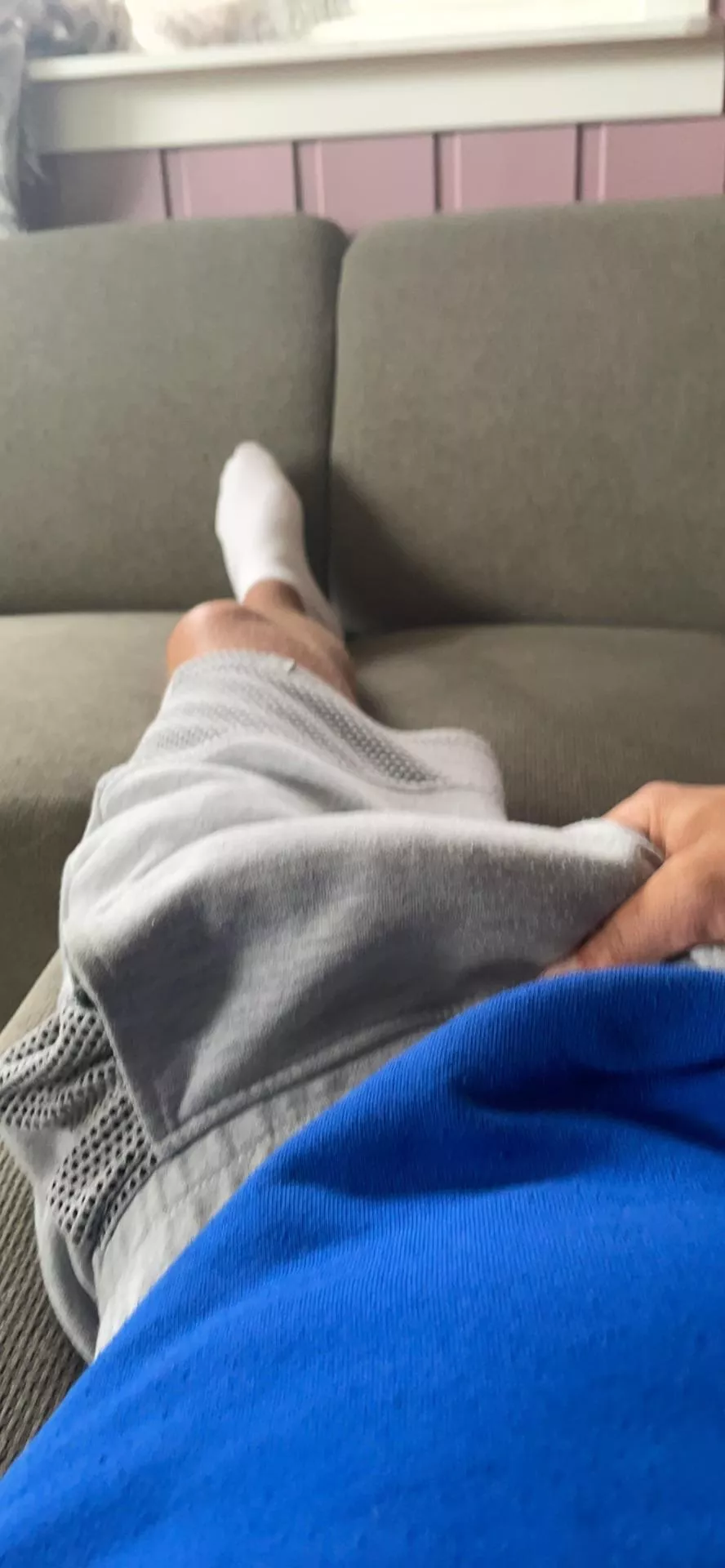 Love wearing grey shorts and sweatpants