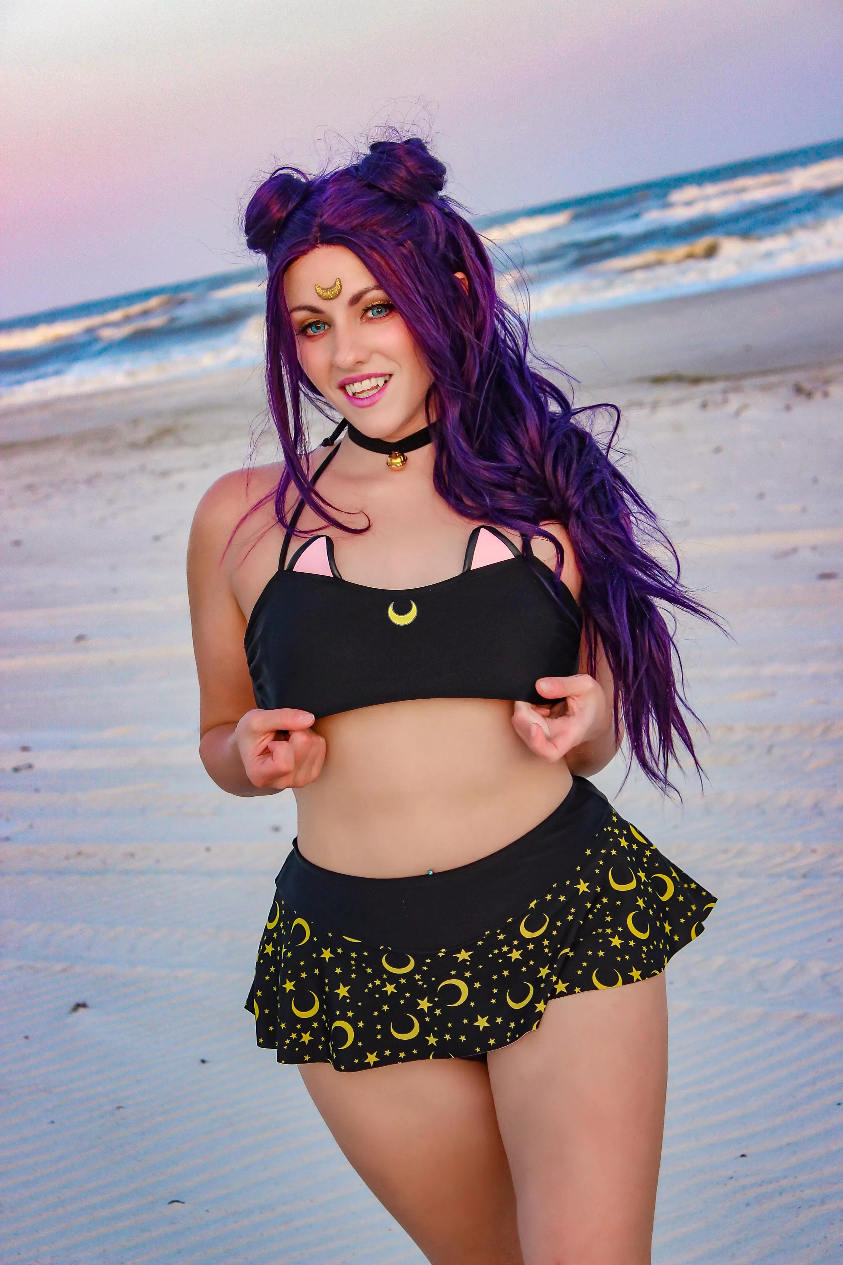 Luna from Sailor Moon bikini cosplay by Miss OoLaLa