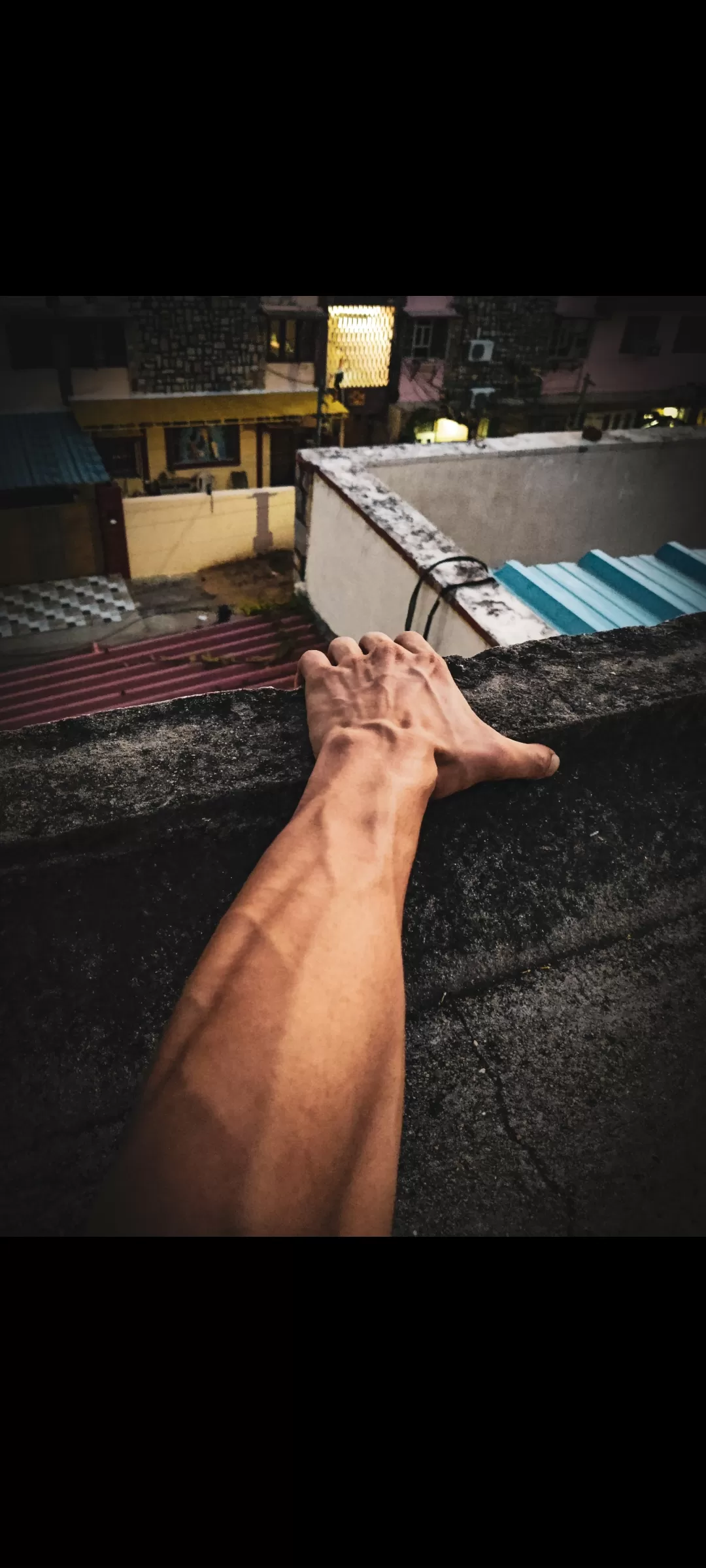 M 26 Was climbing the roof for a photography project this summer, shot my own forearm for fun. (Graded in Lightroom to match the color profile of the other pictures)