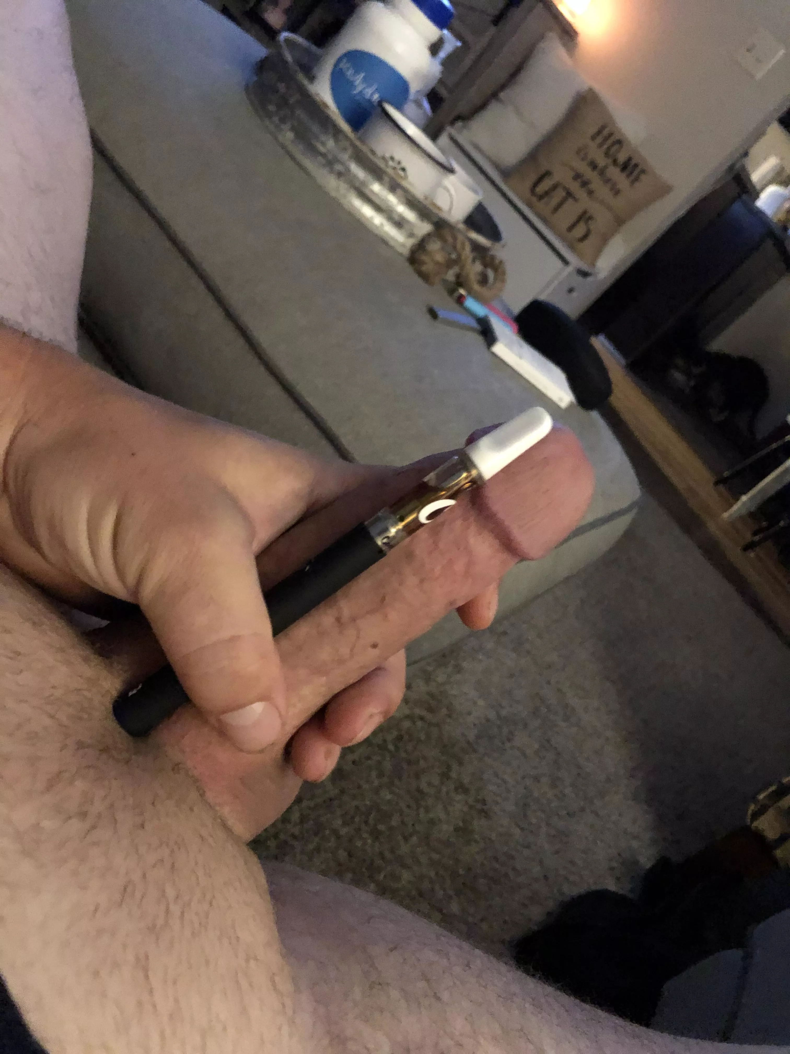 [M] Hope my roommate walks in. She always wants a hit.