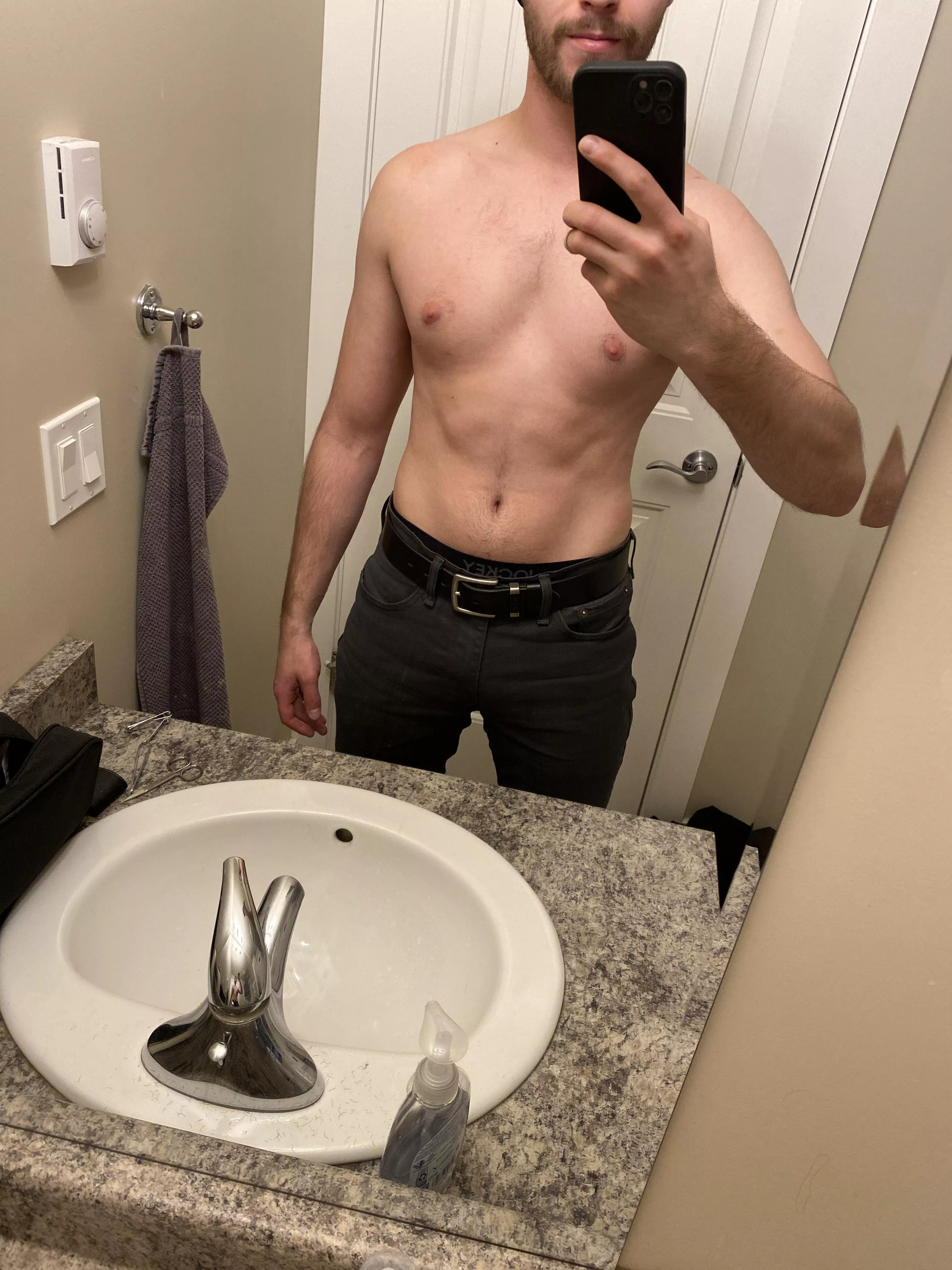 M(22) first time posting, curious what your thoughts are and if I should lose the pants?