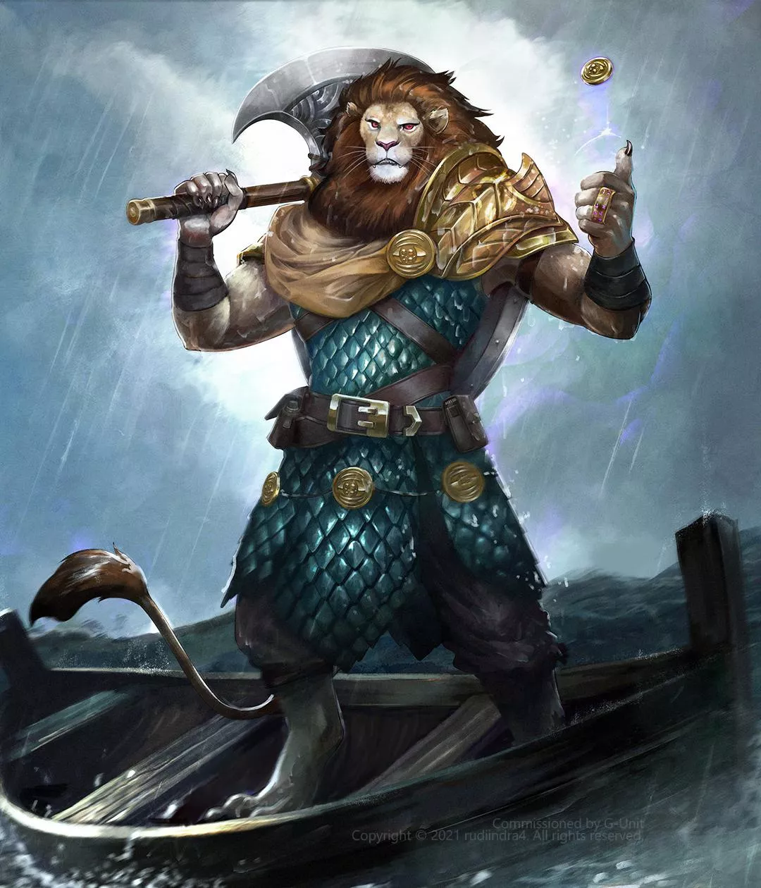 Mace the Leonin (Art by rudiindra4)