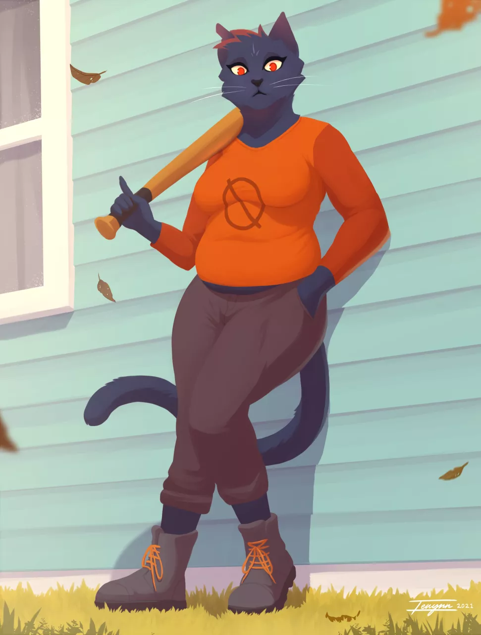 Mae from Night in the Woods [Art by me – Twitter @TenynnArt]