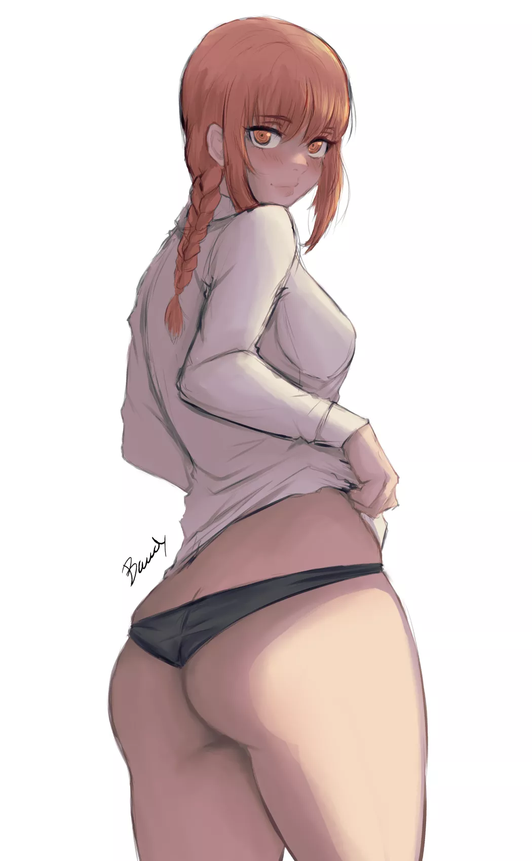 Makima showing off her sexy ass (BawdyArt) [Chainsaw Man]