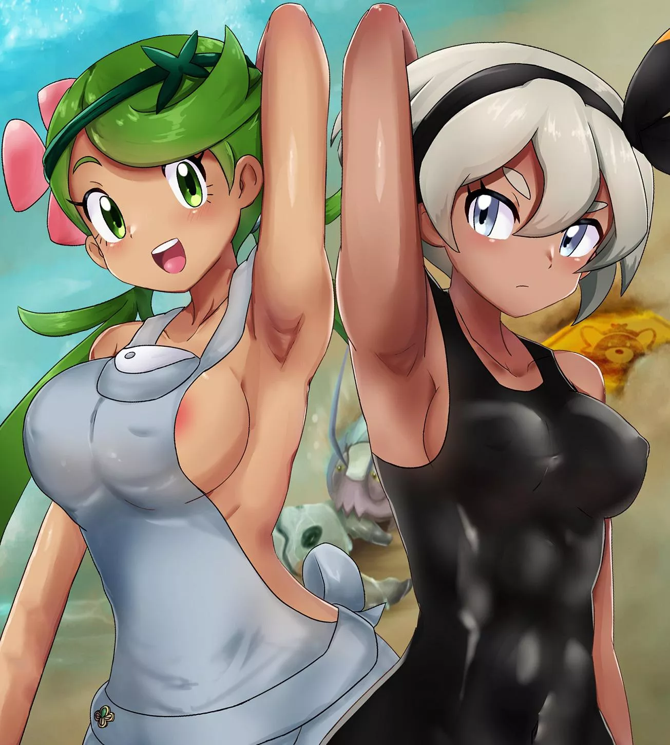 Mallow and Bea let you see their pits after running out of TMs to offer [PokÃ©mon]