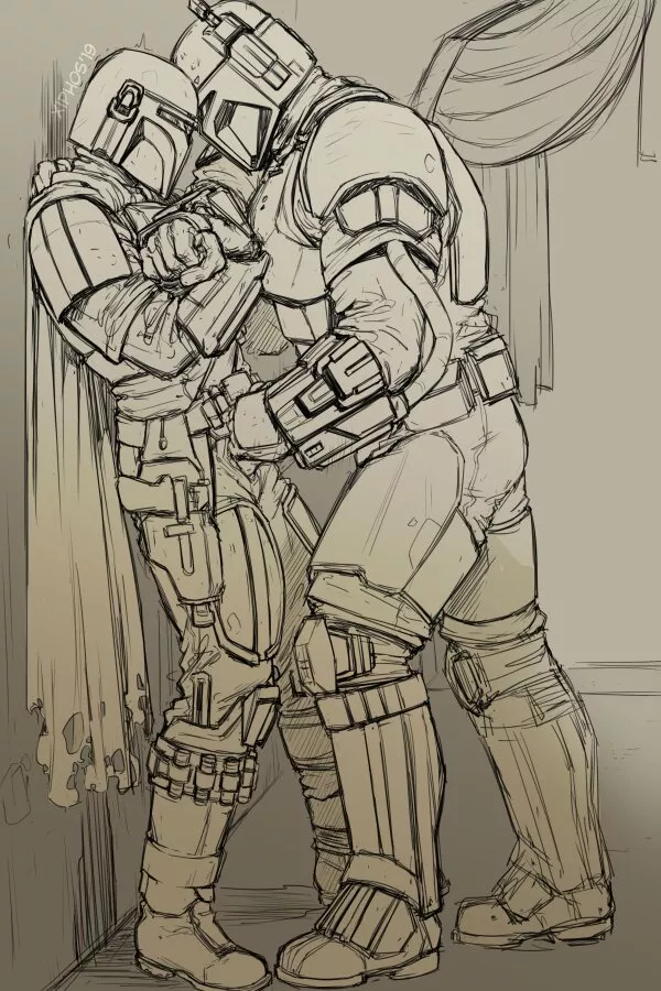 Mandalorians knocking helmets