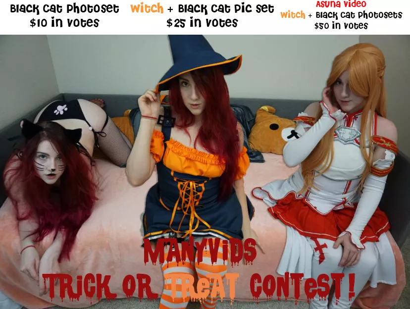 ManyVids Halloween Trick or Treat Contest! Info, Prizes, etc inside!