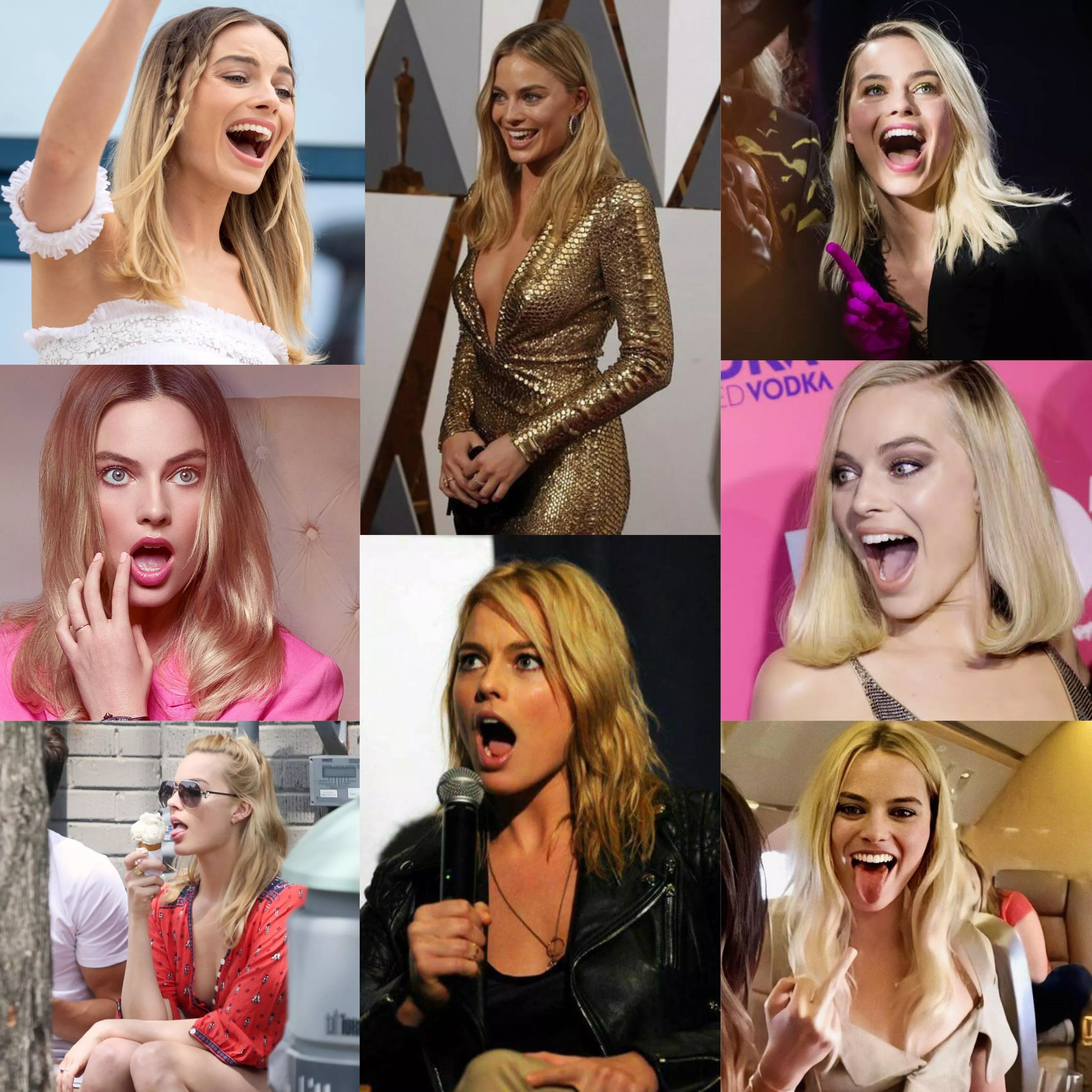 Margot Robbie's mouth is always wide open.