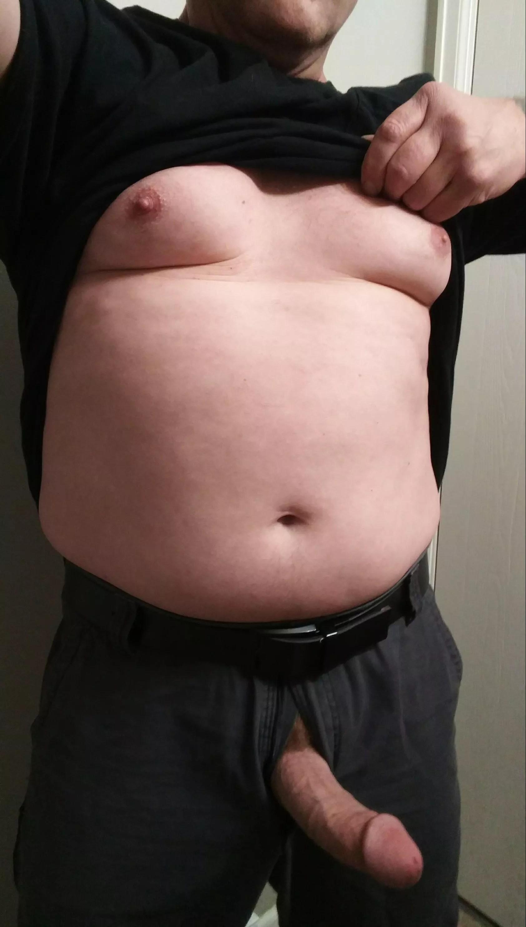 May I have your attention please? Chubby Dude has Boner and no place to put it. Any help would be greatly appreciated. Thanks!