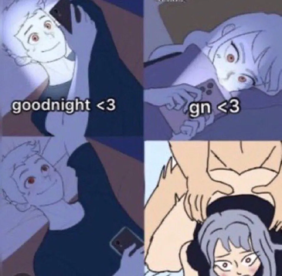 Me and my bf when we go to sleep