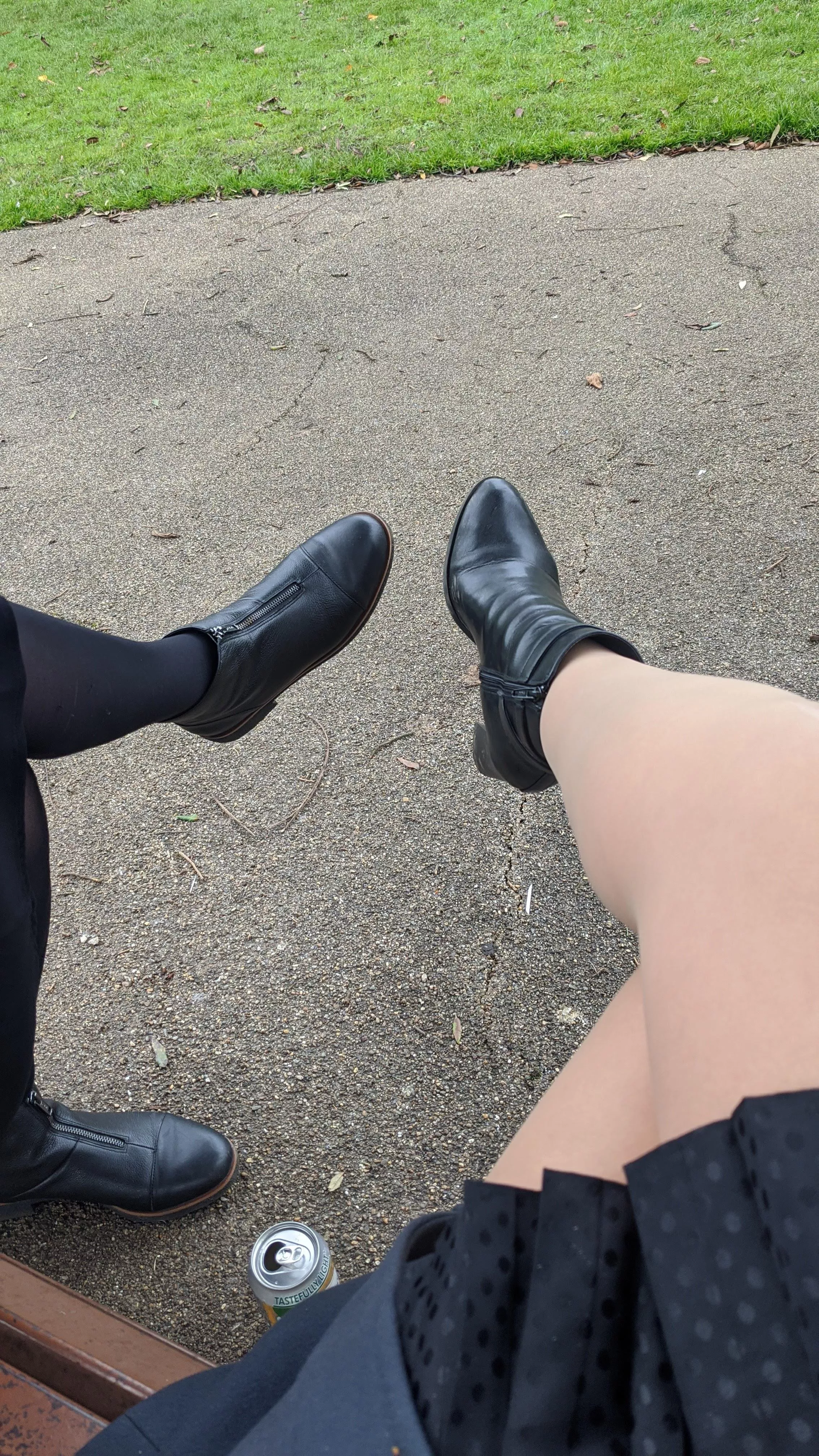 Me and sister . Nude and black pantyhose