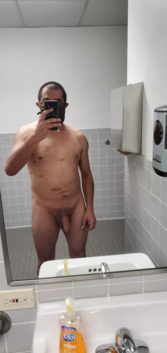 [M]e in my office restroom.