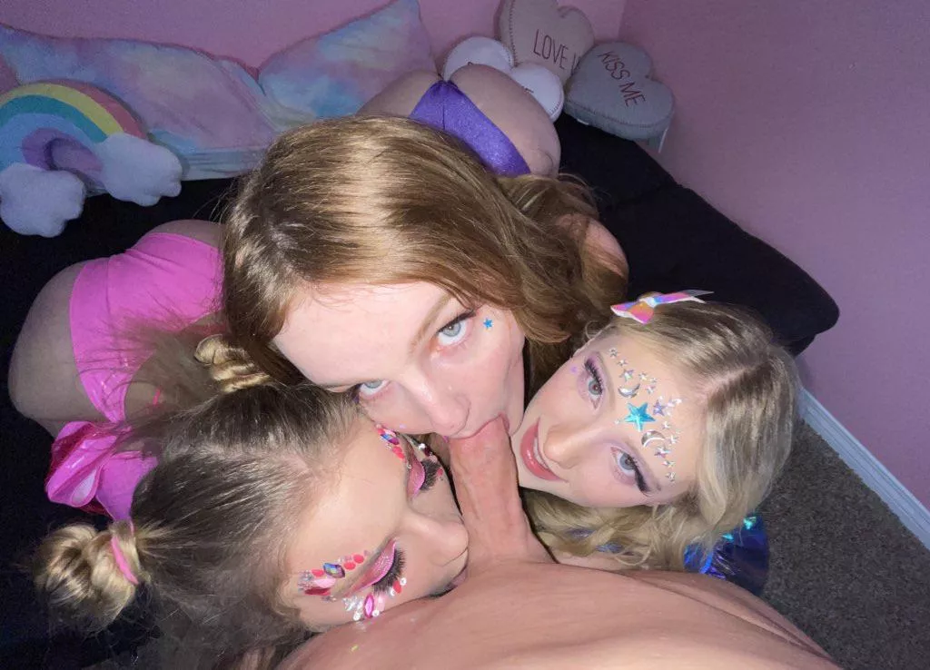 Melody Marks, Eliza Eves, & Taylor Blake brought me home from a rave just to fuck me. Make sure to stay tuned for the new video dropping soon. Can you guess who I covered in cum? ðŸ‘€ðŸ’¦