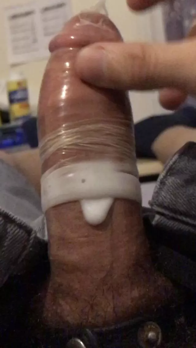 Messy JO w/ my old spunk-filled condom load ðŸ˜ˆ