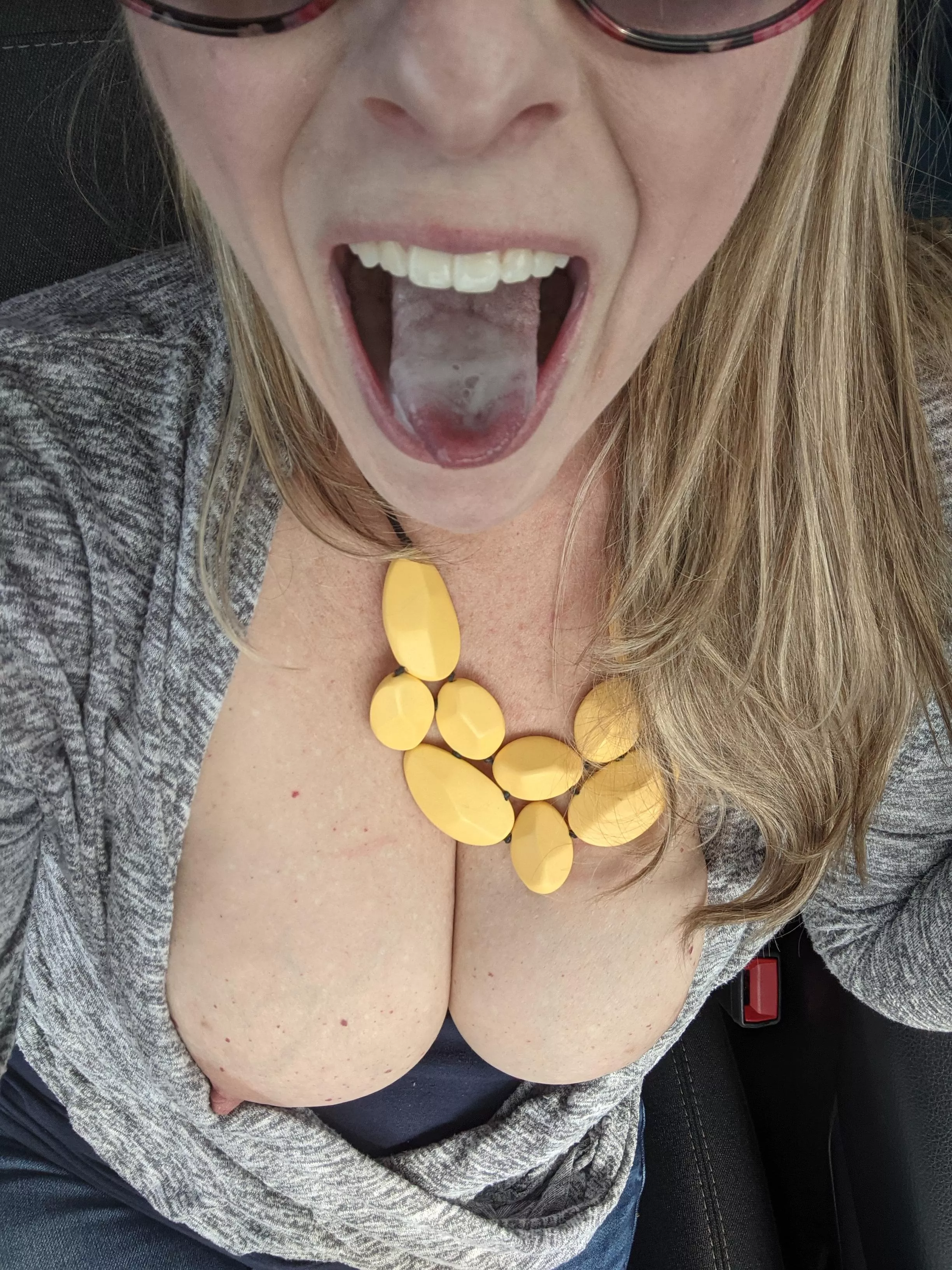 Met husband for lunch the other day...naturally I pulled my tits out in the truck, sucked his cock and swallowed his load. Enjoy! ðŸ˜»ðŸ˜»ðŸ’¦ðŸ’¦