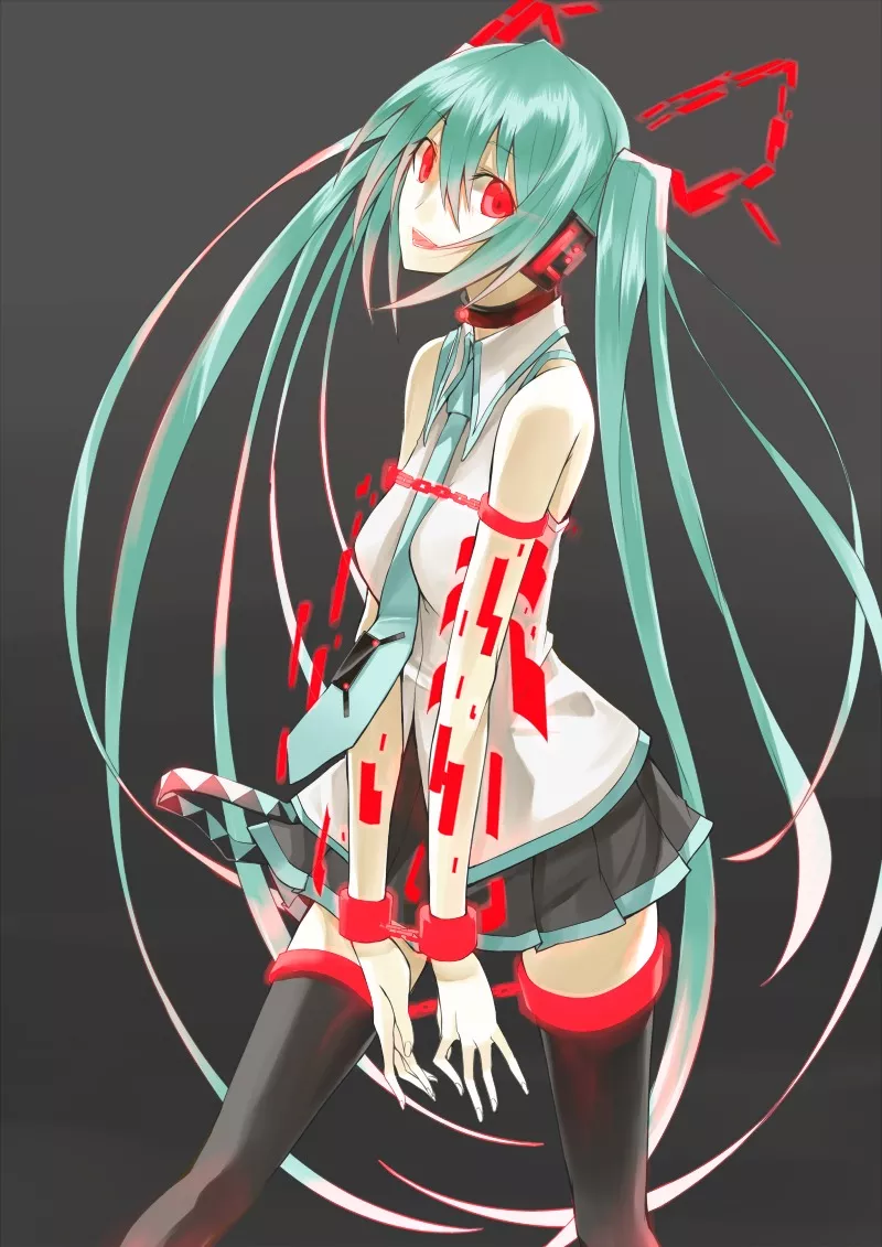 (Miku)a Hypnotic melody entered mikus earphones as she succumb to the corruption