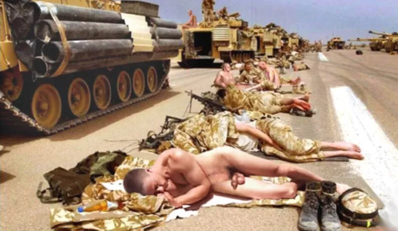 Military Men Can Sleep Anywhere