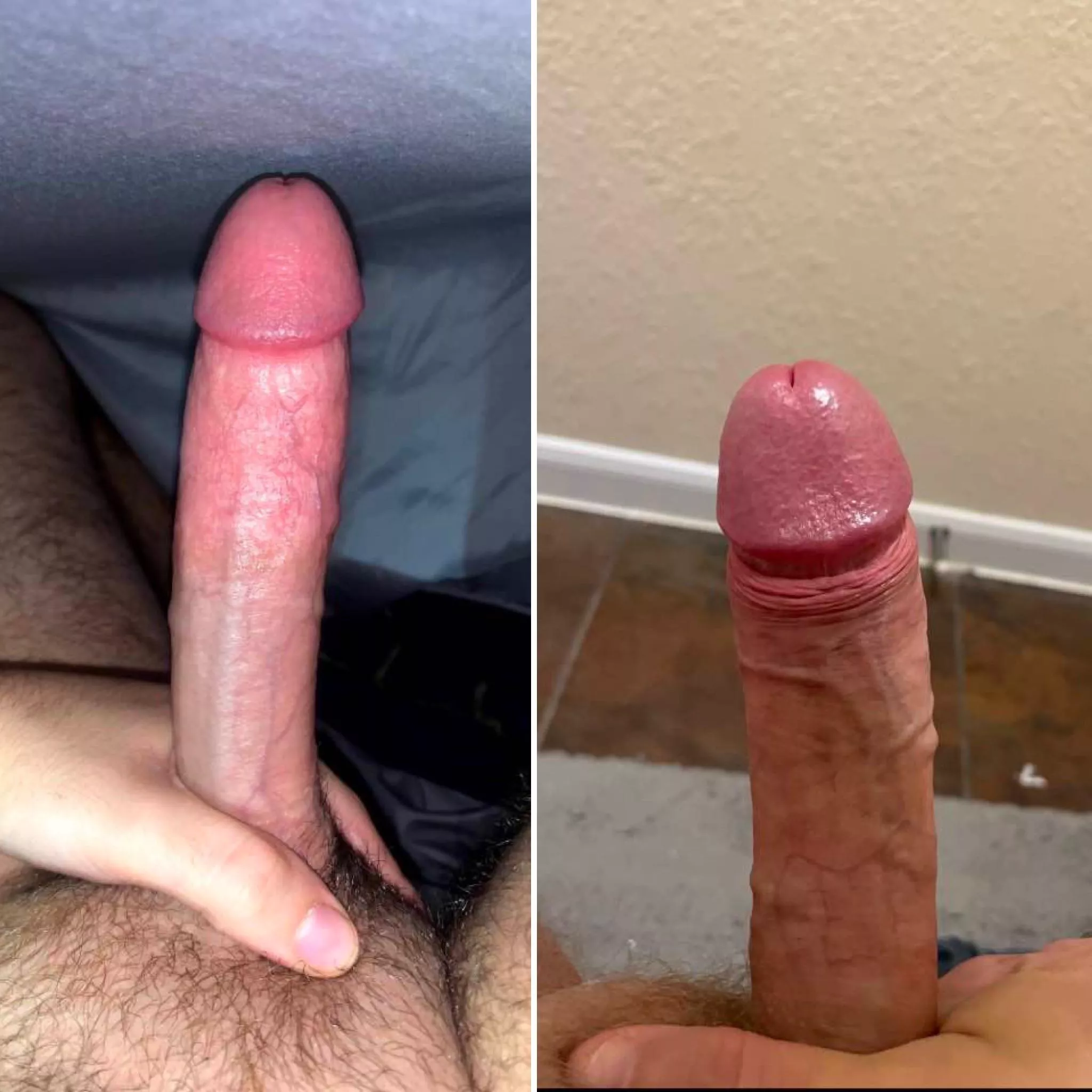 Mine on right and bud in left. The winner is pretty obvious. Who's next? Kik mr.sexy609