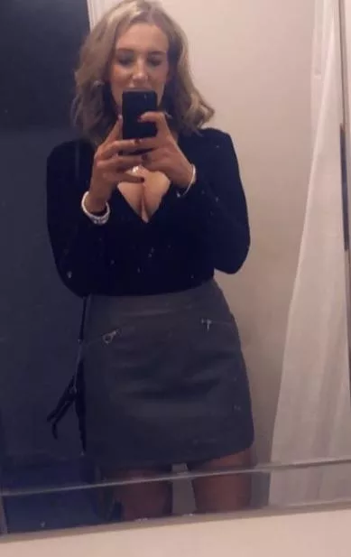 Mirror selfie. Wipe clean skirt