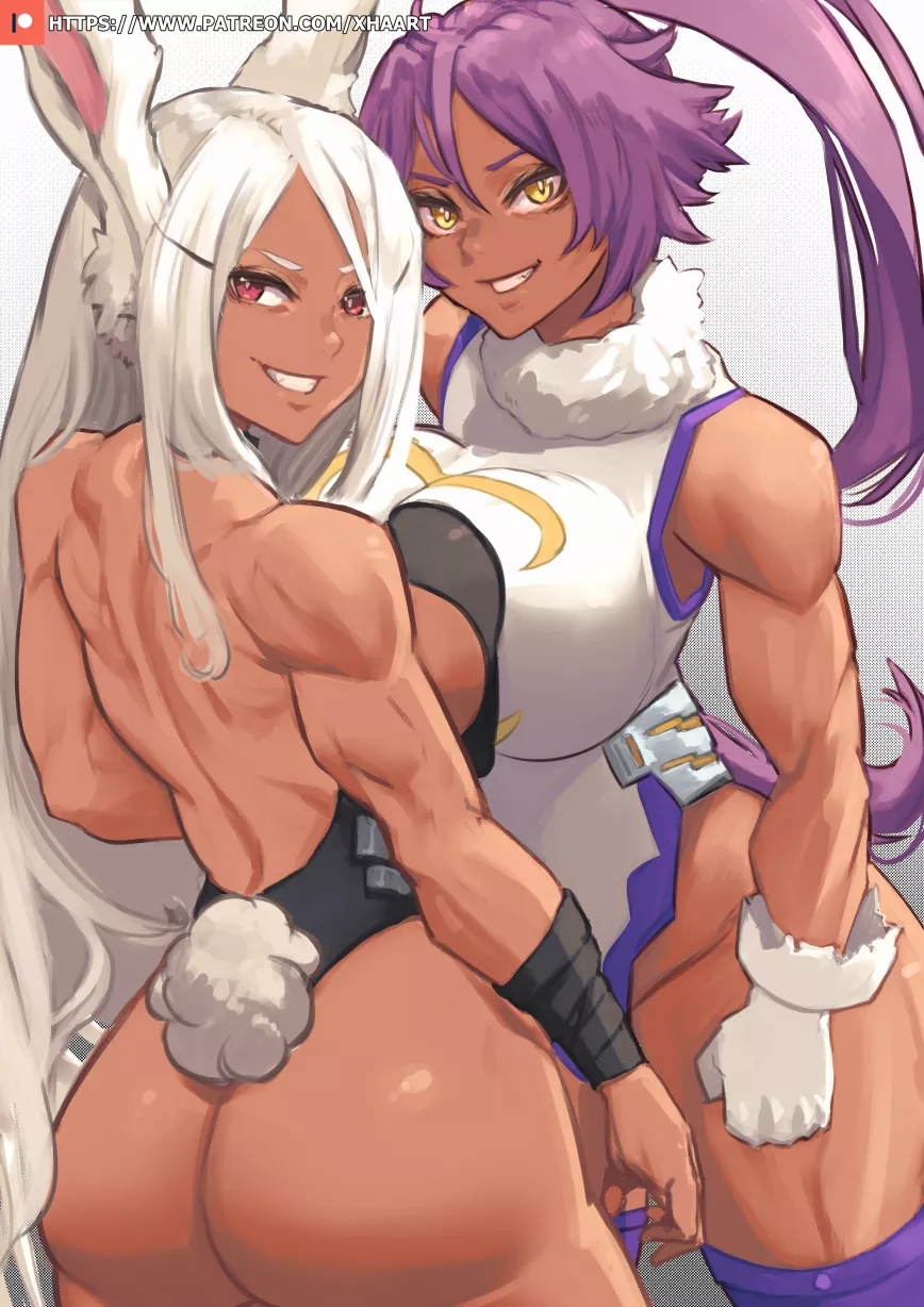 Miruko and Yoruichi (Outfit Swap) (XHAart)