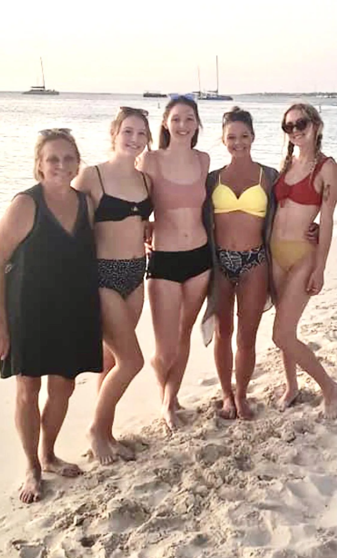 Mom in yellow, grandma on left. Daughter and friends. Who ya got ?