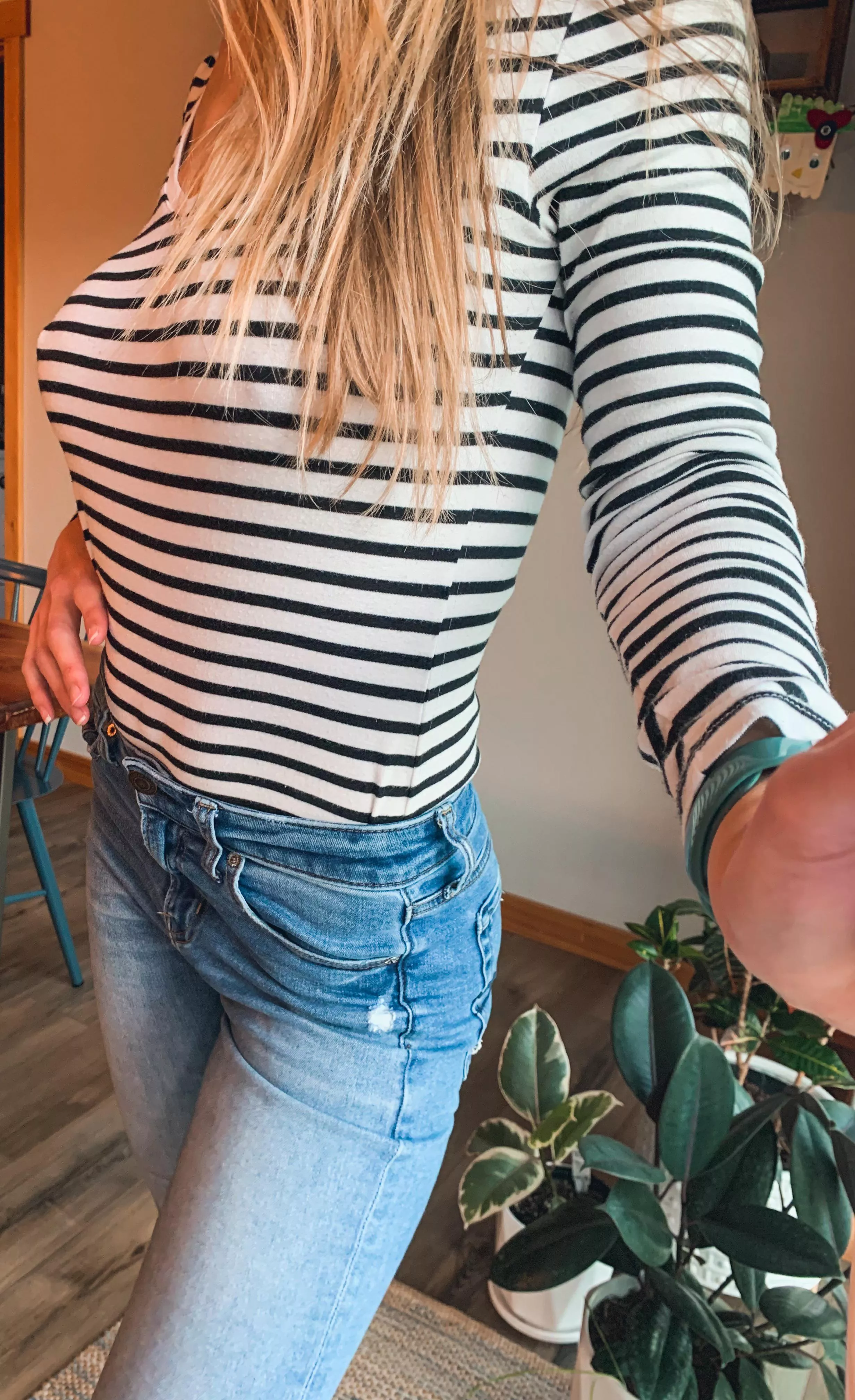 Mom jeans and stripes