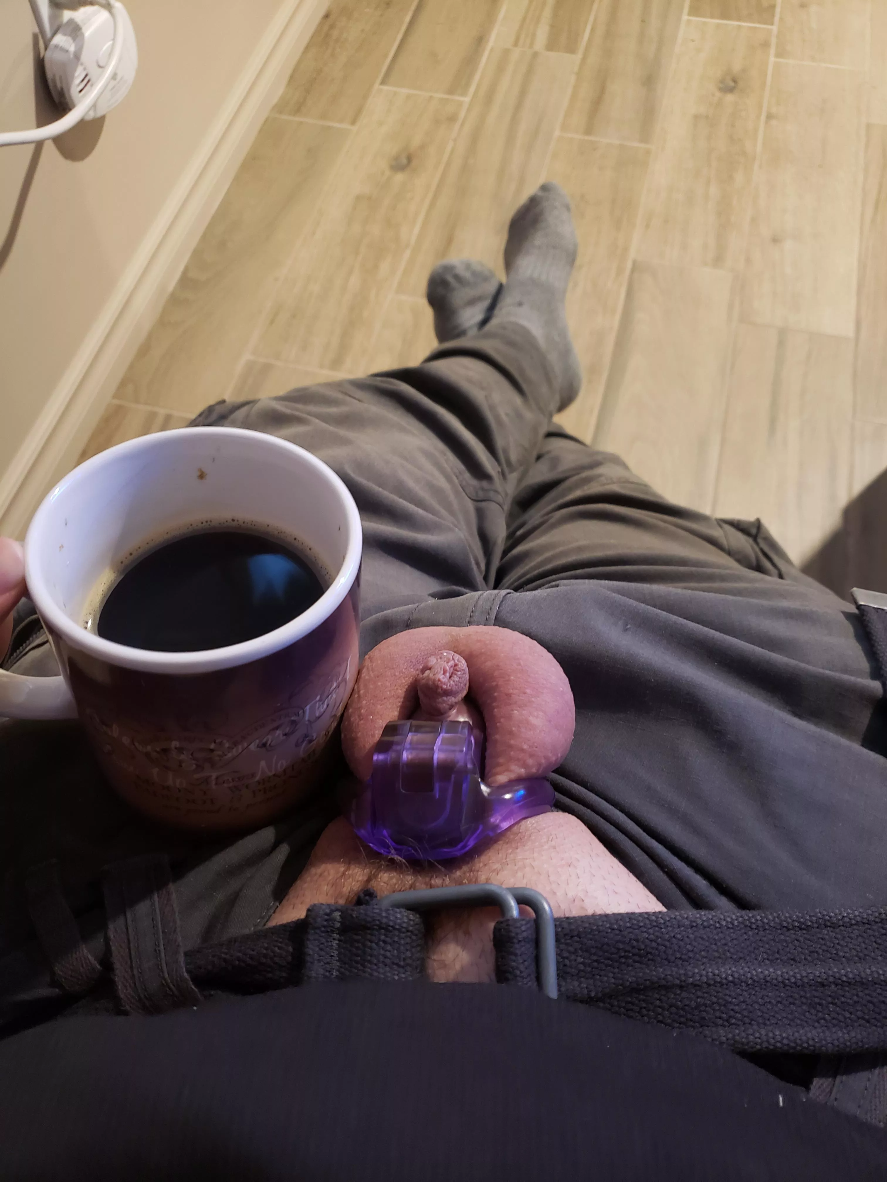 Morning coffee before heading out to work