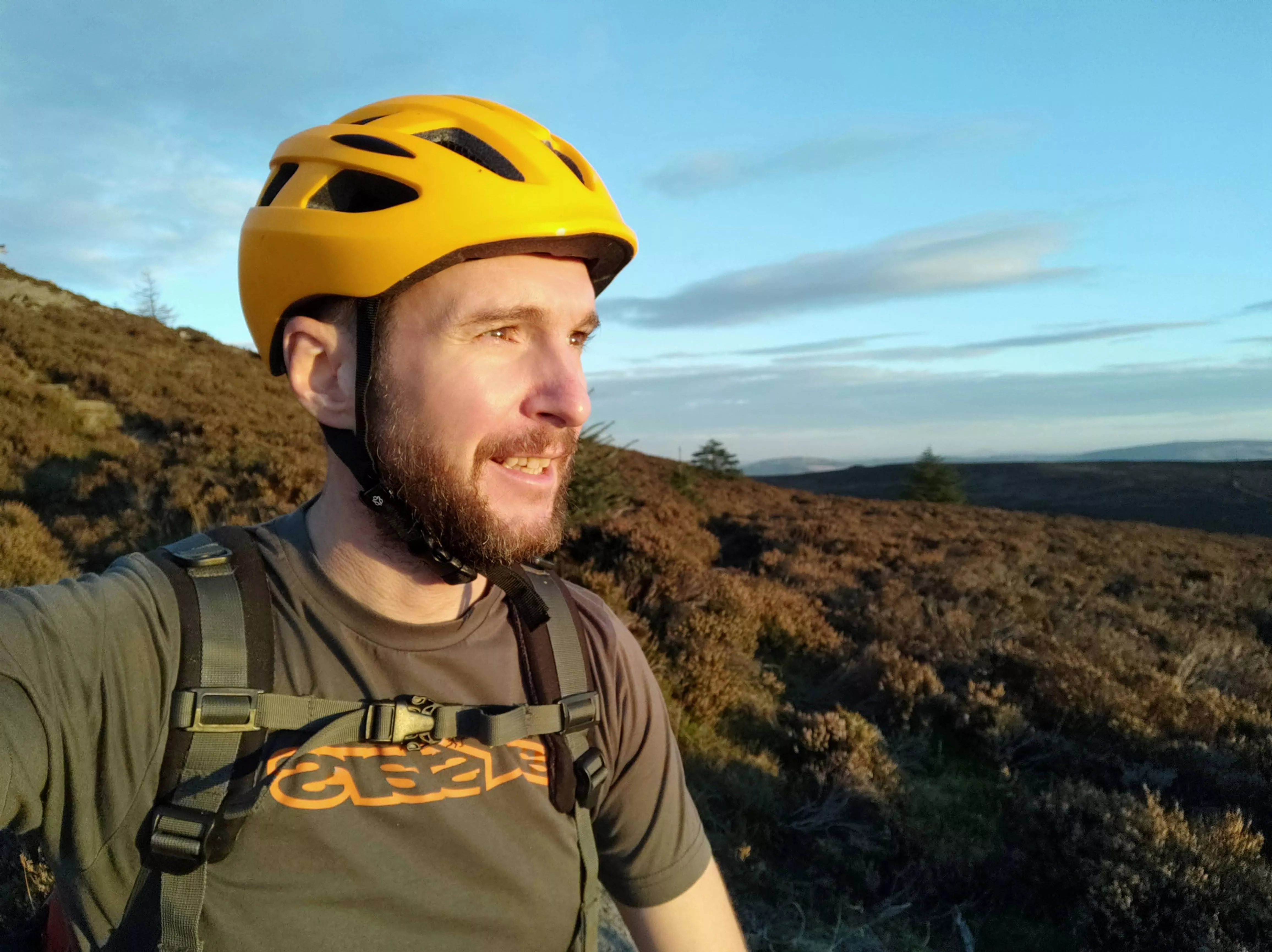 Mountain biking on beautiful autumn day