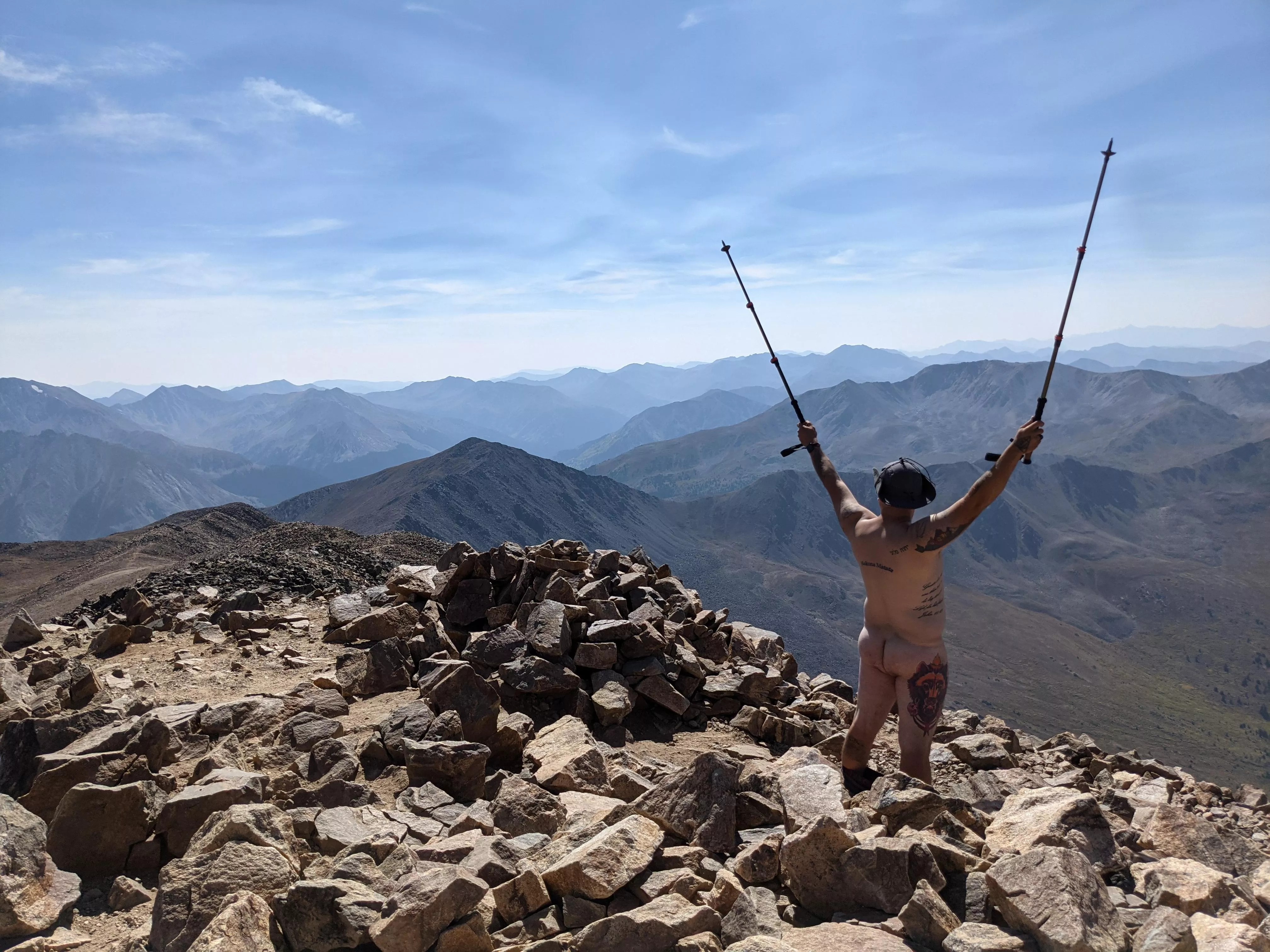 Mt Elbert summit. 14,440 feet above sea level