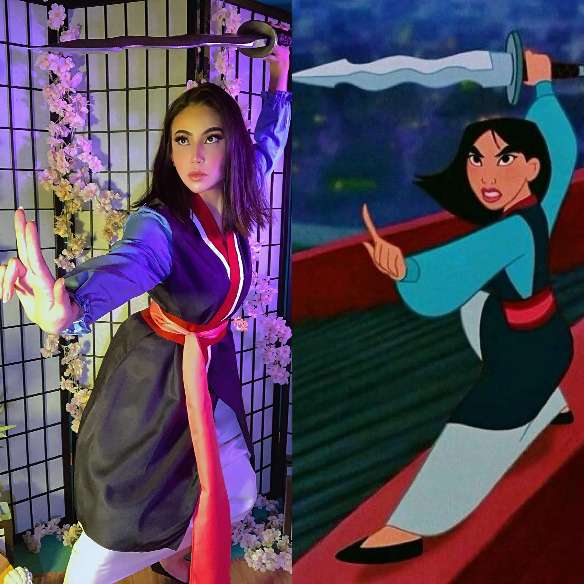 Mulan side by side cosplay by Felicia Vox