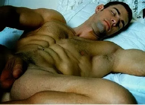 Muscle man sleeping