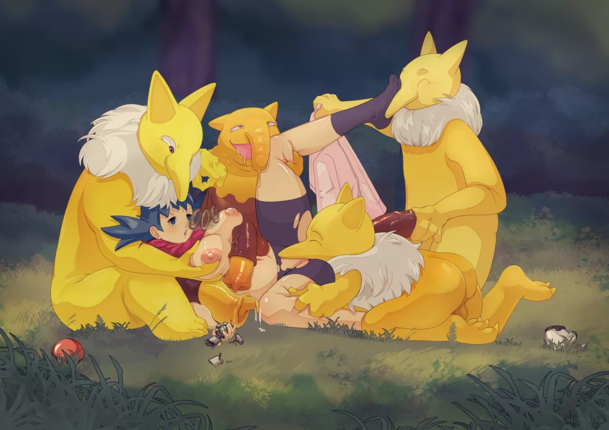 (My Artwork) (Pokemon) Kris and Hypno Horde Battle