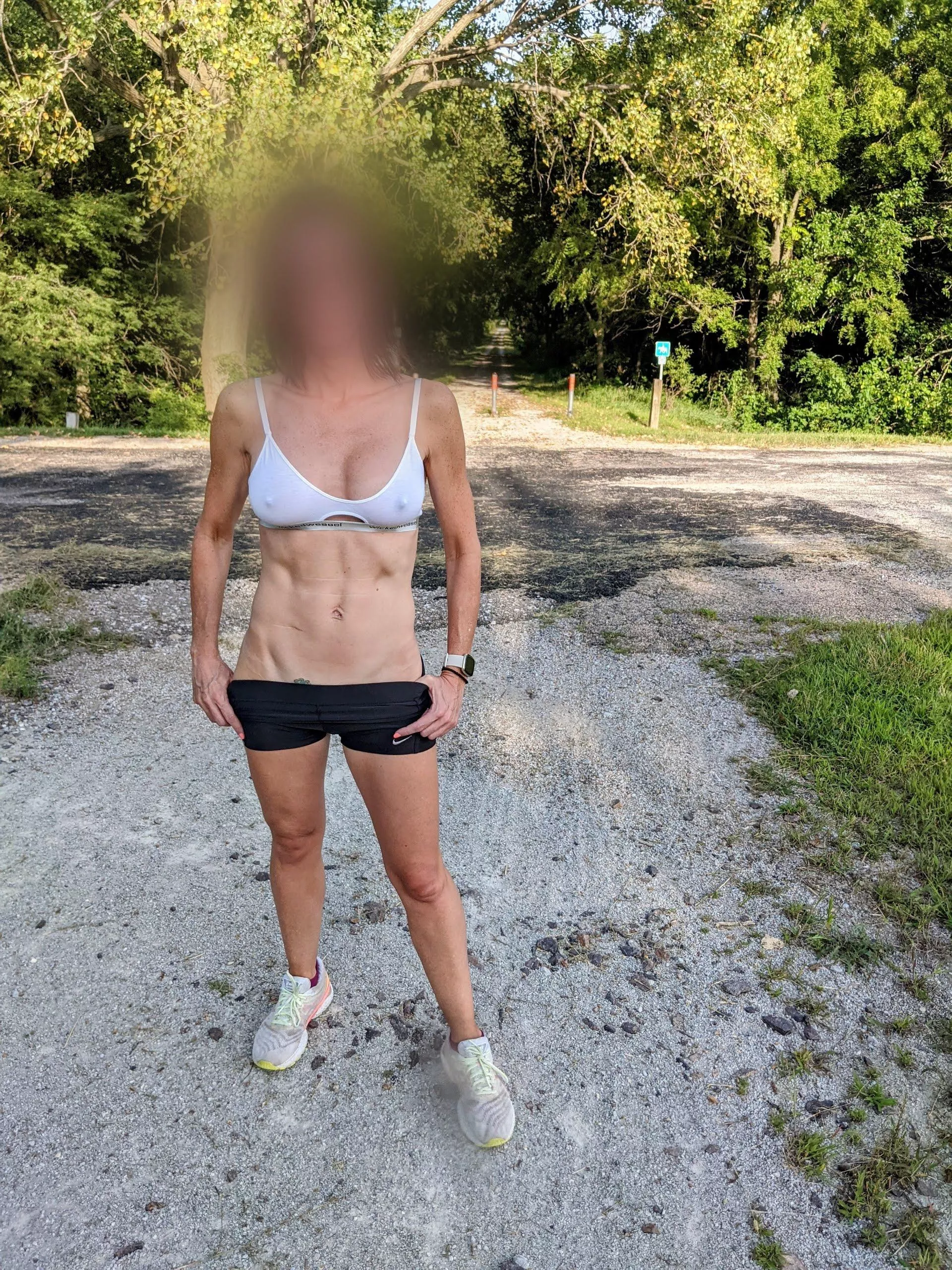 My athletic wife in her little workout outfit